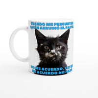 Taza Blanca con Impresión de Gato 