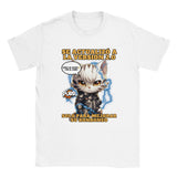 Camiseta unisex estampado de gato "Cyborg Kitty" Blanco