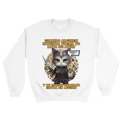 Sudadera unisex estampado de gato "El Samurai del Atún" Michilandia | La tienda online de los amantes de gatos