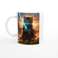 Taza Blanca con Impresión de Gato 