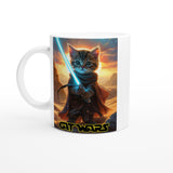 Taza Blanca con Impresión de Gato "Guardián de Tatooine" Michilandia | La tienda online de los fans de gatos