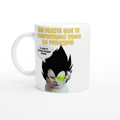 Taza Blanca con Impresión de Gato 