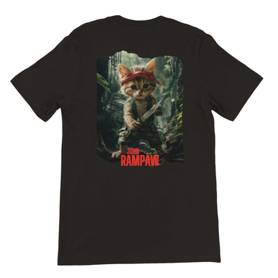 Camiseta Prémium Unisex Impresión Trasera de Gato "John Rampaw" Michilandia | La tienda online de los fans de gatos