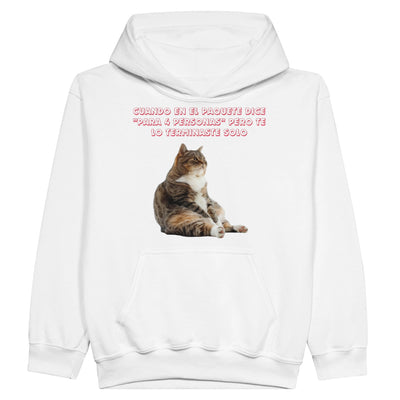 Sudadera con capucha júnior estampado de gato 