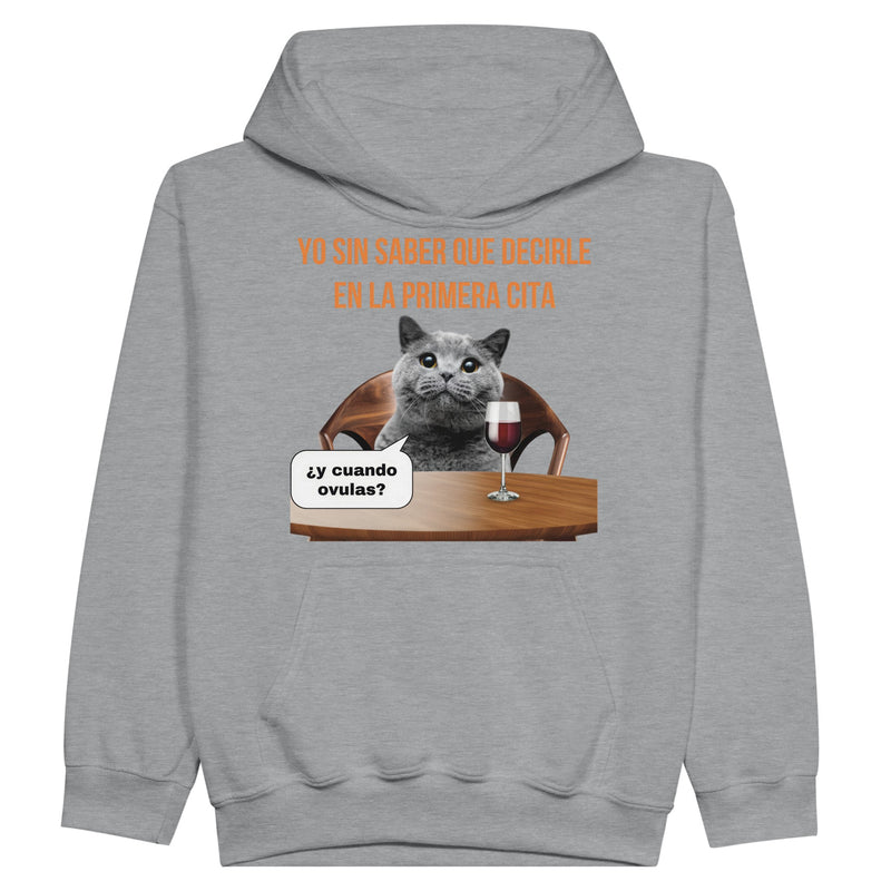 Sudadera con capucha júnior estampado de gato "Rompehielos" Michilandia