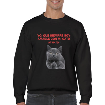 Sudadera Unisex Estampado de Gato 