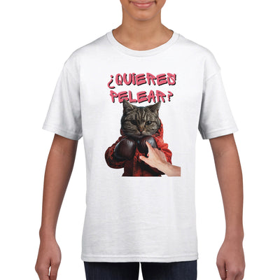 Camiseta Junior Unisex Estampado de Gato 