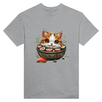 Camiseta Unisex Estampado de Gato "Sushi y Ronroneos" Michilandia | La tienda online de los fans de gatos