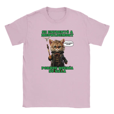 Camiseta júnior unisex estampado de gato "Guardián del Sillón" Michilandia | La tienda online de los amantes de gatos