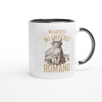 Taza Bicolor con Impresión de Gato "César Felino" Michilandia