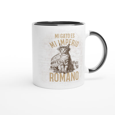 Taza Bicolor con Impresión de Gato "César Felino" Michilandia