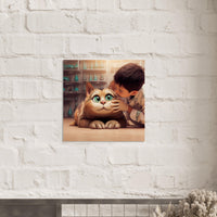 Panel de madera impresión de gato "El Niño Veterinario y su Michi" Gelato