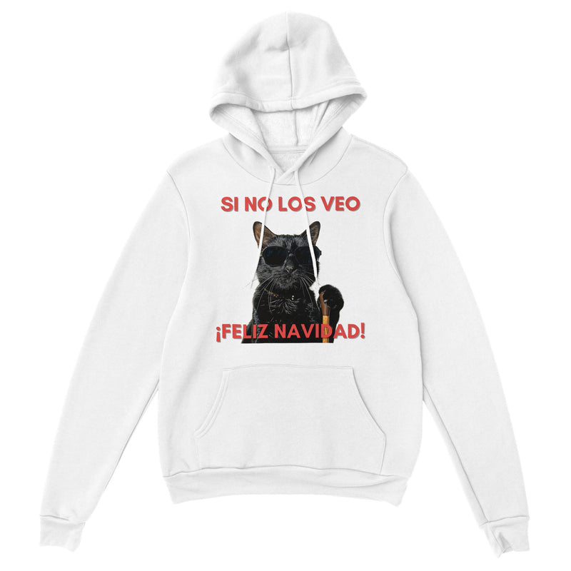 Sudadera con Capucha Unisex Estampado de Gato "Navidad a Ciegas" Michilandia | La tienda online de los fans de gatos