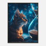 Póster Semibrillante de Gato con Marco Metal "Arena Estelar" Michilandia | La tienda online de los fans de gatos