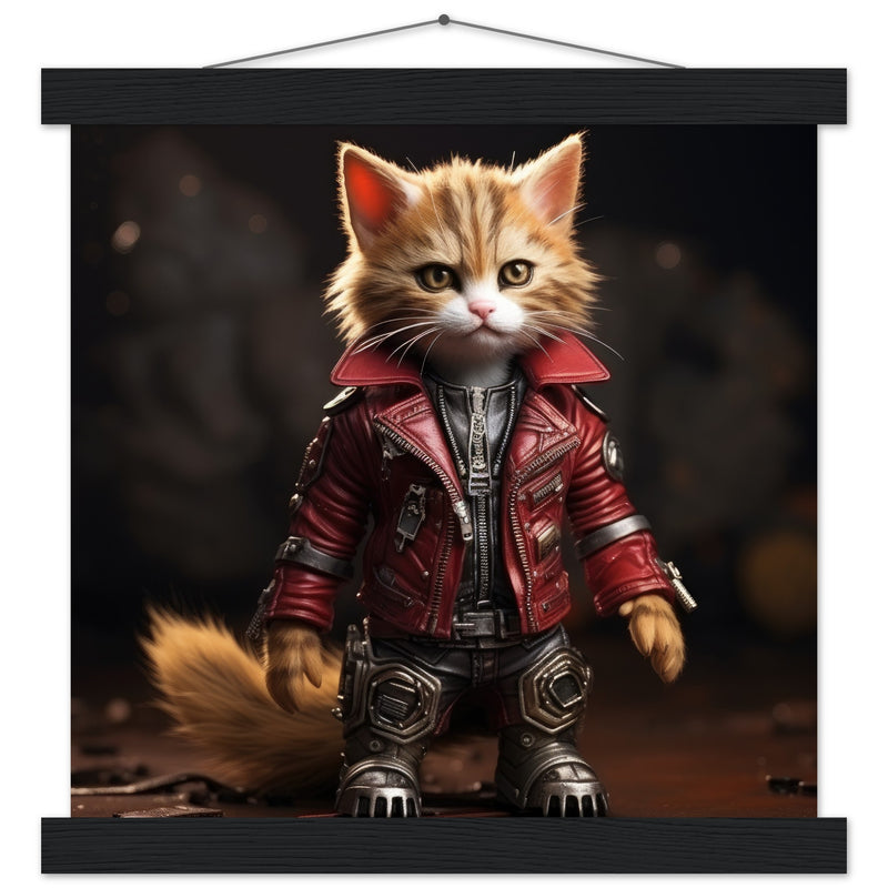 Póster semibrillante de gato con colgador "Michi Star Lord" Gelato