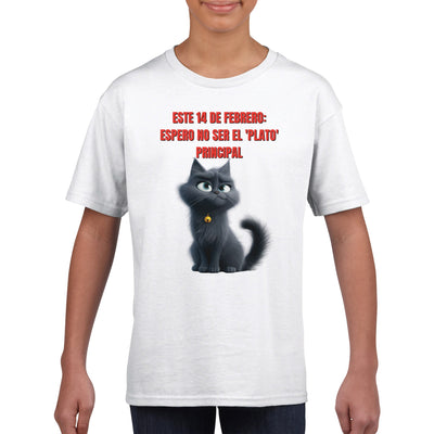 Camiseta Junior Unisex Estampado de Gato 