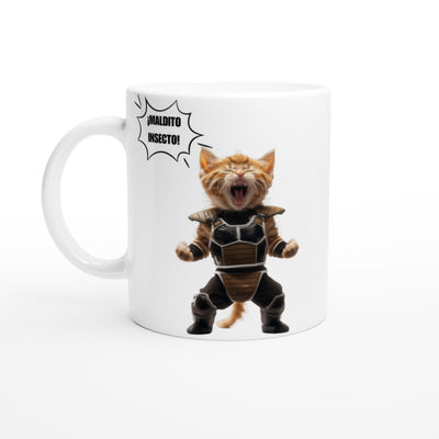 Taza Blanca con Impresión de Gato 