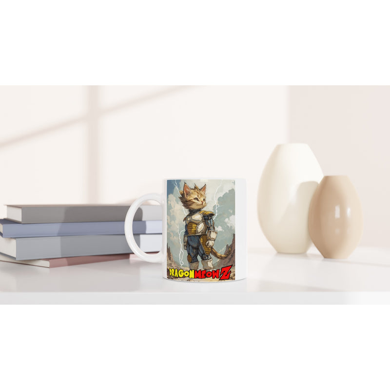 Taza Blanca con Impresión de Gato "Dragon Meow Z" Michilandia | La tienda online de los fans de gatos