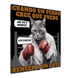 Lienzo de gato "Round One" Michilandia | La tienda online de los amantes de gatos