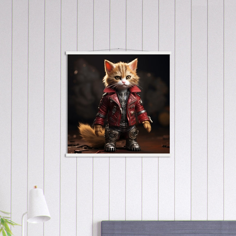 Póster semibrillante de gato con colgador "Michi Star Lord" Gelato