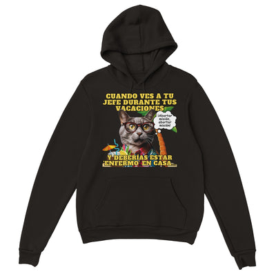 Sudadera con capucha unisex estampado de gato 