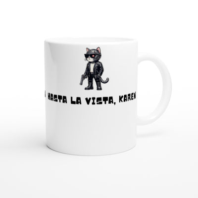 Taza Blanca con Impresión de Gato "MiauNator" Michilandia | La tienda online de los fans de gatos