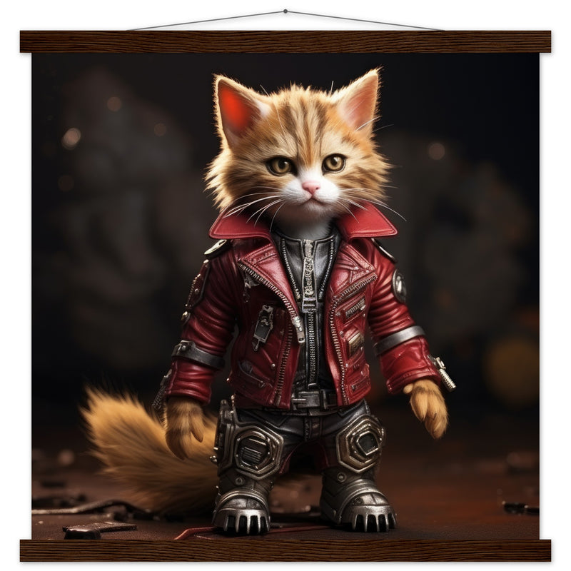 Póster semibrillante de gato con colgador "Michi Star Lord" Gelato