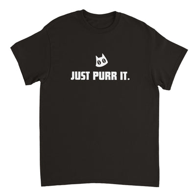 Camiseta Unisex Estampado de Gato "Just Purr It." Michilandia | La tienda online de los fans de gatos