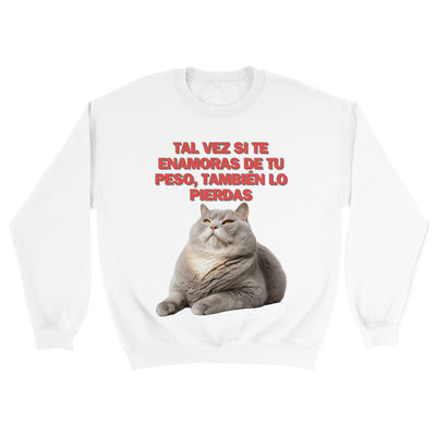 Sudadera Unisex Estampado de Gato "Gordito Pensante" Michilandia | La tienda online de los fans de gatos