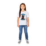 Camiseta Junior Unisex Estampado de Gato "Capa y Travesuras" Michilandia | La tienda online de los fans de gatos