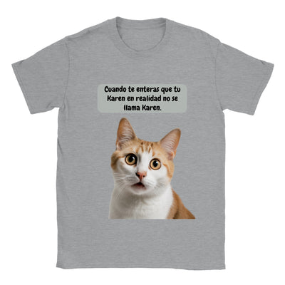 Camiseta unisex estampado de gato "Michi Sorprendido" Gelato