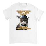 Camiseta Unisex Estampado de Gato "Dilema de Gala" Michilandia | La tienda online de los fans de gatos