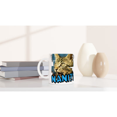 Taza Blanca con Impresión de Gato "Expresión de Sorpresa" Michilandia | La tienda online de los amantes de gatos