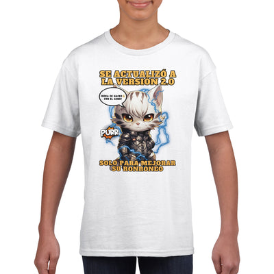 Camiseta júnior unisex estampado de gato 