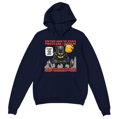 Sudadera con Capucha Unisex Estampado de Gato "Entrenamiento Nocturno" Michilandia | La tienda online de los amantes de gatos