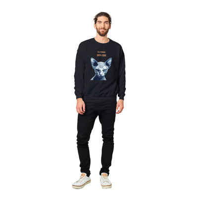 Sudadera Unisex Estampado de Gato "Sphynx Implacable" Michilandia