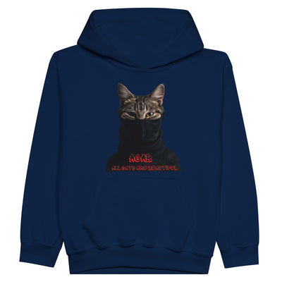 Sudadera con capucha júnior estampado de gato "Revolución Gatuna" Michilandia