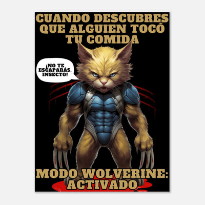 Panel de aluminio impresión de gato "Modo Wolverine" Michilandia | La tienda online de los fans de gatos