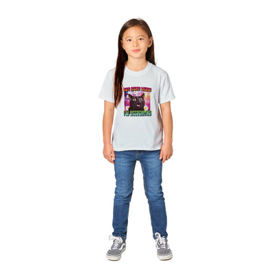 Camiseta Junior Unisex Estampado de Gato "Momento de Distancia" Michilandia