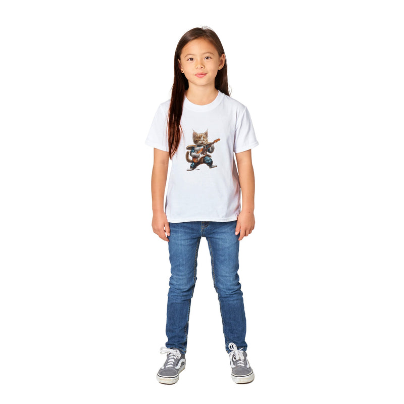 Camiseta Junior Unisex Estampado de Gato "Saiyajin Rockstar" Michilandia | La tienda online de los fans de gatos