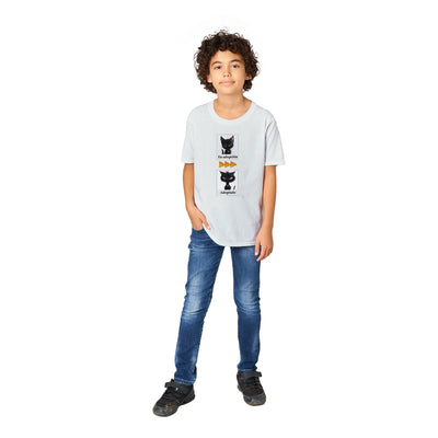 Camiseta Junior Unisex Estampado de Gato "Antes y Después" Michilandia