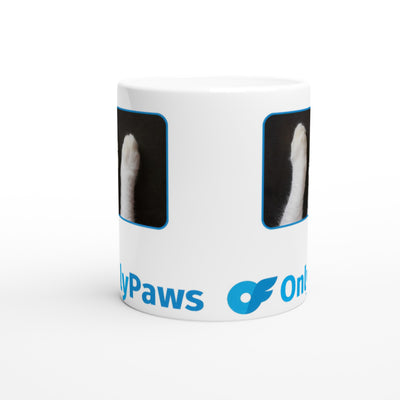 Taza Blanca con Impresión de Gato "Only Paws" Michilandia | La tienda online de los fans de gatos