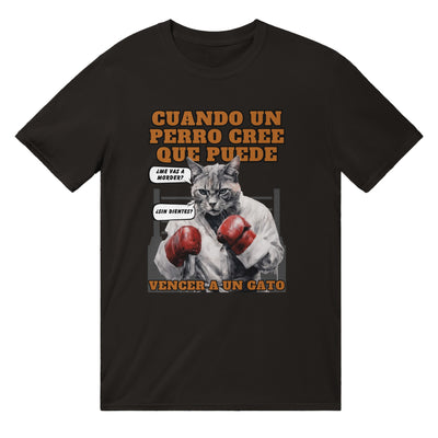 Camiseta unisex estampado de gato "Round One" Michilandia | La tienda online de los amantes de gatos