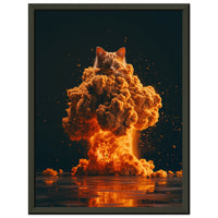 Póster Semibrillante de Gato con Marco Metal "Curiosidad Nuclear" Michilandia | La tienda online de los fans de gatos