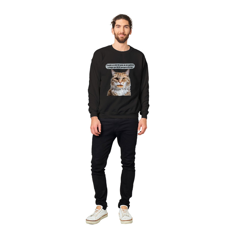 Sudadera unisex estampado de gato "Mis Galletas" Gelato