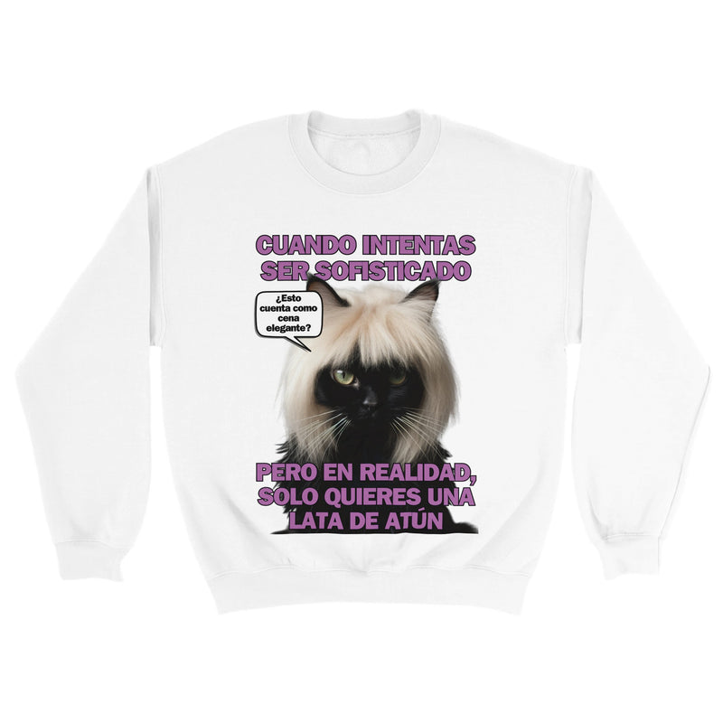 Sudadera Unisex Estampado de Gato "Elegancia Gatuna" Michilandia | La tienda online de los fans de gatos