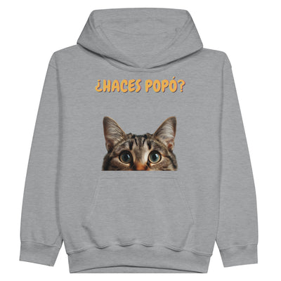 Sudadera con capucha júnior estampado de gato "Consulta Curiosa" Michilandia | La tienda online de los fans de gatos