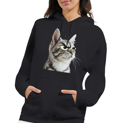 Sudadera con Capucha Unisex Estampado de Gato "Miau Malhumorado" Michilandia