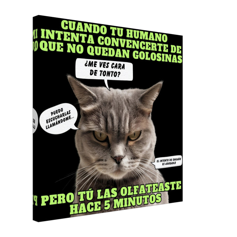 Lienzo de gato "El Detector de Golosinas" Michilandia | La tienda online de los amantes de gatos