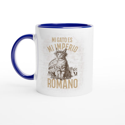 Taza Bicolor con Impresión de Gato "César Felino" Michilandia